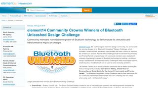 
                            8. element14 Community Crowns Winners of Bluetooth Unleashed ...