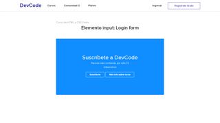 
                            2. Elemento input: Login form | Curso de HTML y CSS Gratis - DevCode