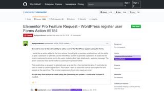 
                            13. Elementor Pro Feature Request - WordPress register user Forms Action