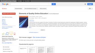 
                            8. Elements of Quality Online Education: Into the Mainstream
