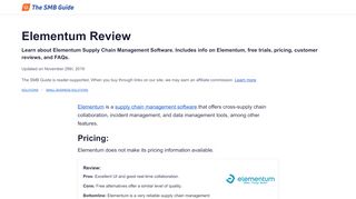 
                            13. Elementum Pricing, Key Info, and FAQs - The SMB Guide