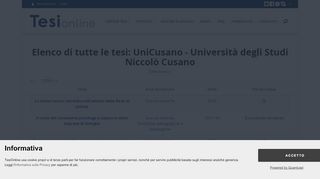 
                            11. Elenco di tutte le tesi: UniCusano - Università degli Studi Niccolò ...