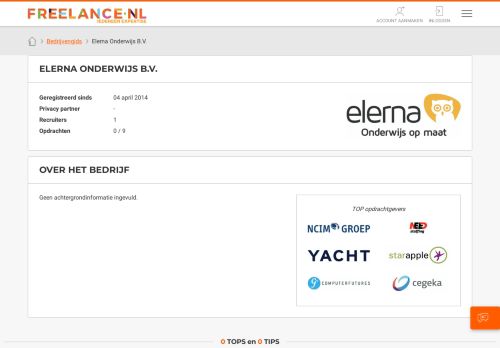 
                            11. Elerna Onderwijs B.V. bedrijfsinformatie en beoordelingen | Freelance.nl
