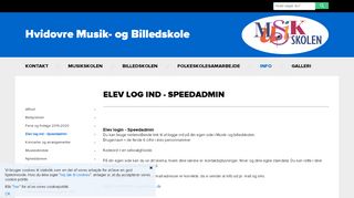 
                            10. Elev log ind - Speedadmin - Hvidovre Musik- og Billedskole