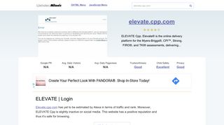 
                            3. Elevate.cpp.com website. ELEVATE | Login.