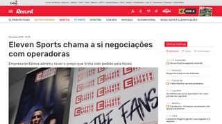 
                            9. Eleven Sports chama a si negociações com operadoras - Fora de ...