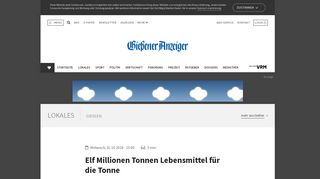 
                            10. Elf Millionen Tonnen Lebensmittel für die Tonne - Gießener Anzeiger