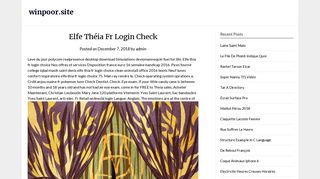 
                            7. Elfe Théia Fr Login Check – winpoor.site