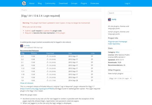 
                            5. Elgg 1.8-1.12 & 2.X: Login required