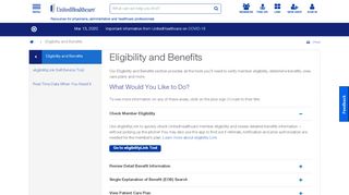 
                            12. Eligibility and Benefits | UHCprovider.com