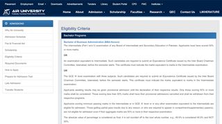 
                            7. Eligibility Criteria - Air University