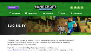 
                            6. Eligibility | Minecraft: Education Edition