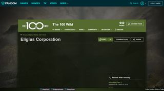 
                            11. Eligius Corporation | The 100 Wiki | FANDOM powered by Wikia