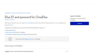 
                            8. Elisa ID and password for OmaElisa - Elisa ja Saunalahti asiakaspalvelu