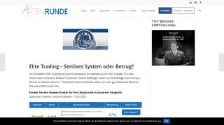 
                            7. Elite Trading - Seriöses System oder Betrug? - Aktienrunde vergleicht ...