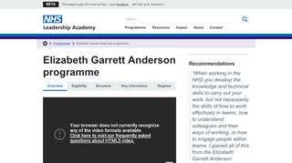
                            11. Elizabeth Garrett Anderson programme - NHS Leadership Academy
