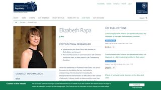 
                            7. Elizabeth Rapa — Department of Psychiatry