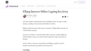 
                            12. Elkjøp lanserer Sikker Lagring hos Jotta – Jottacloud