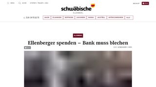 
                            5. Ellenberger spenden – Bank muss blechen - Schwäbische Zeitung
