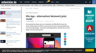 
                            4. Ello App – alternatives Netzwerk jetzt mobil - entwickler.de