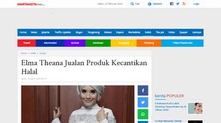 
                            12. Elma Theana Jualan Produk Kecantikan Halal - Warta Kota