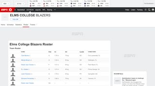 
                            7. Elms College Blazers Roster | ESPN