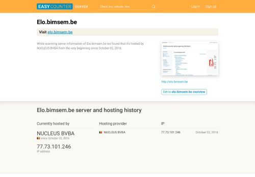 
                            8. Elo.bimsem.be server and hosting history