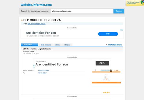 
                            4. elp.msccollege.co.za at WI. MSC Moodle Site: Log in to the site