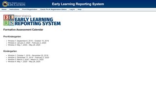 
                            4. ELRS - Early Learning Reporting System