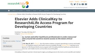 
                            10. Elsevier Adds ClinicalKey to Research4Life Access Program for ...