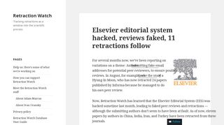
                            10. Elsevier editorial system hacked, reviews faked, 11 retractions follow ...