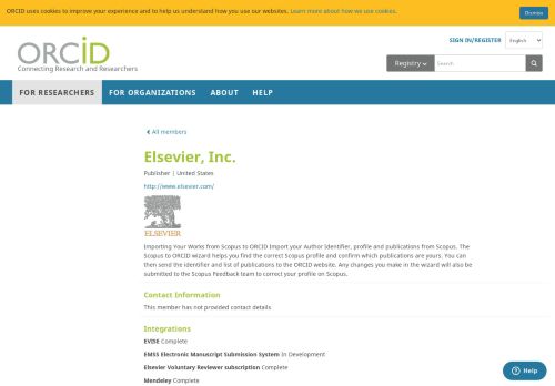 
                            13. Elsevier, Inc. - ORCID