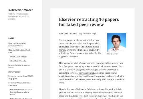 
                            7. Elsevier retracting 16 papers for faked peer review – Retraction Watch