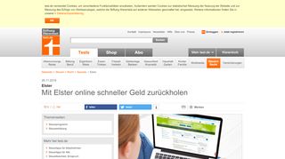 
                            10. Elster - Mit Elster online schneller Geld zurückholen - Stiftung Warentest