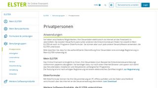 
                            1. ELSTER - Privatpersonen