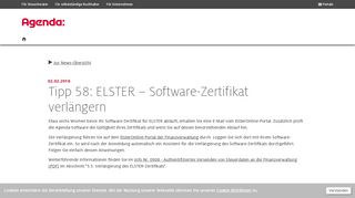 
                            8. ELSTER – Software-Zertifikat verlängern - Agenda-Software
