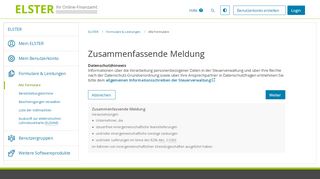 
                            1. ELSTER - Zusammenfassende Meldung