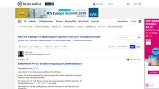 
                            12. ElsterOnline-Portal: Benachrichtigung zum Ze… | Forum - heise online