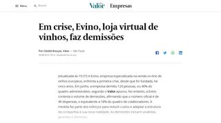 
                            6. Em crise, Evino, loja virtual de vinhos, faz demissões | Valor ...