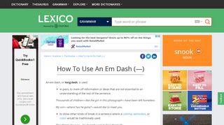 
                            6. Em dash (–) | Oxford Dictionaries