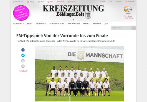 
                            8. EM-Tippspiel: Von der Vorrunde bis zum Finale - Kreiszeitung ...