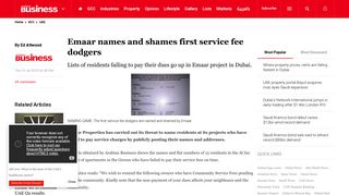 
                            3. Emaar names and shames first service fee dodgers - Arabian Business