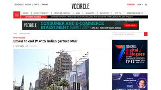 
                            11. Emaar to end JV with Indian partner MGF | VCCircle