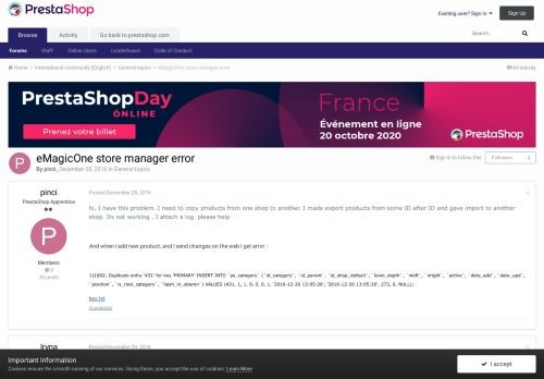 
                            10. eMagicOne store manager error - General topics - PrestaShop