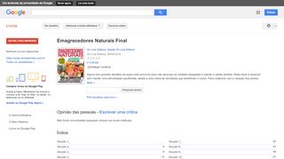 
                            9. Emagrecedores Naturais Final - Resultado da pesquisa de livros do Google