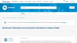 
                            11. Email aan Telenet.be account komt standaard in Spam folder ...