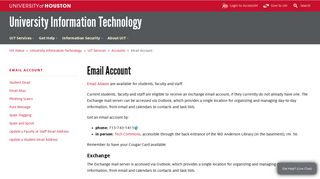 
                            2. Email Account: University of Houston - University of Houston