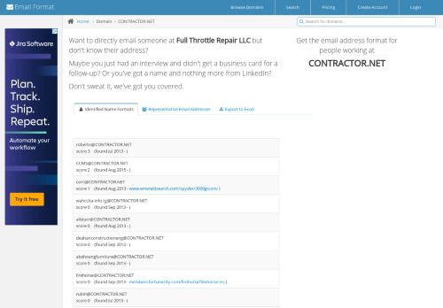 
                            6. Email Address Format for CONTRACTOR.NET (Full Throttle ...