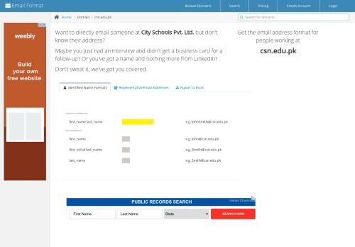 
                            9. Email Address Format for csn.edu.pk (City Schools Pvt. Ltd. ...