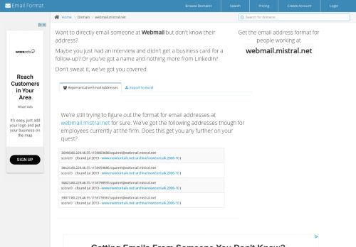 
                            9. Email Address Format for webmail.mistral.net | Email Format